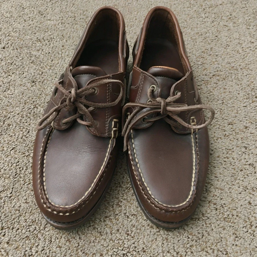 Allen Edmonds Eastport Mens Brown Leather Boat Shoes 10.5 Moccasin 9161